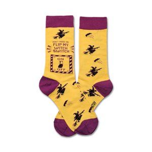 Primitives by Kathy Novelty Socks - Don't Make Me Flip My Witch Switch